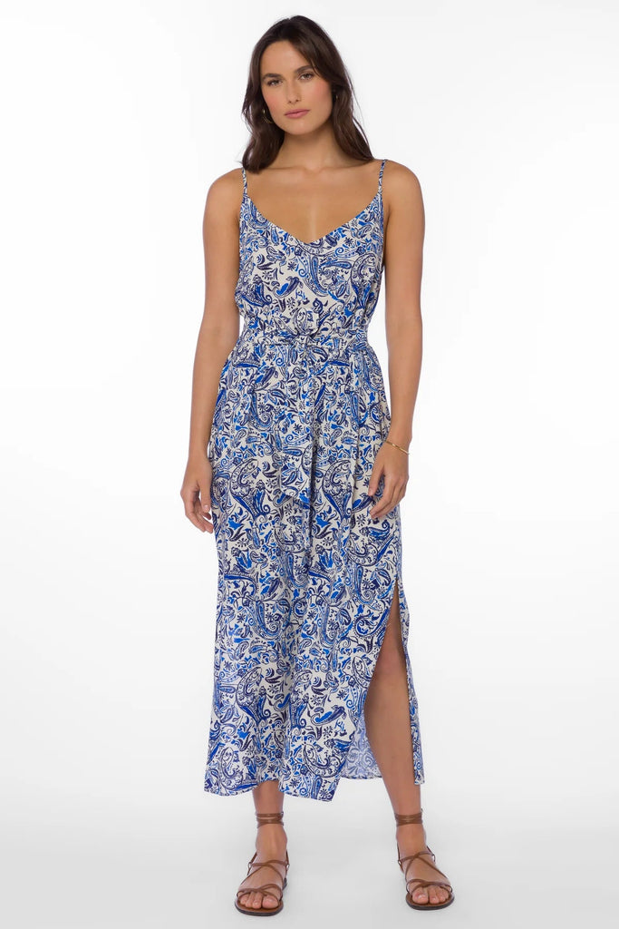 Page Blue Paisley Dress - MISRED