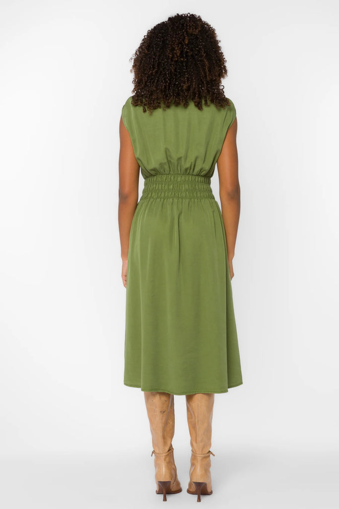 Persa Tencel Swing Skirt Midi Dress - MISRED