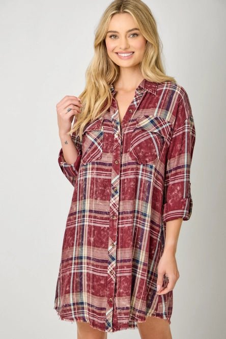 Plaid Shirt - Dress - MISRED