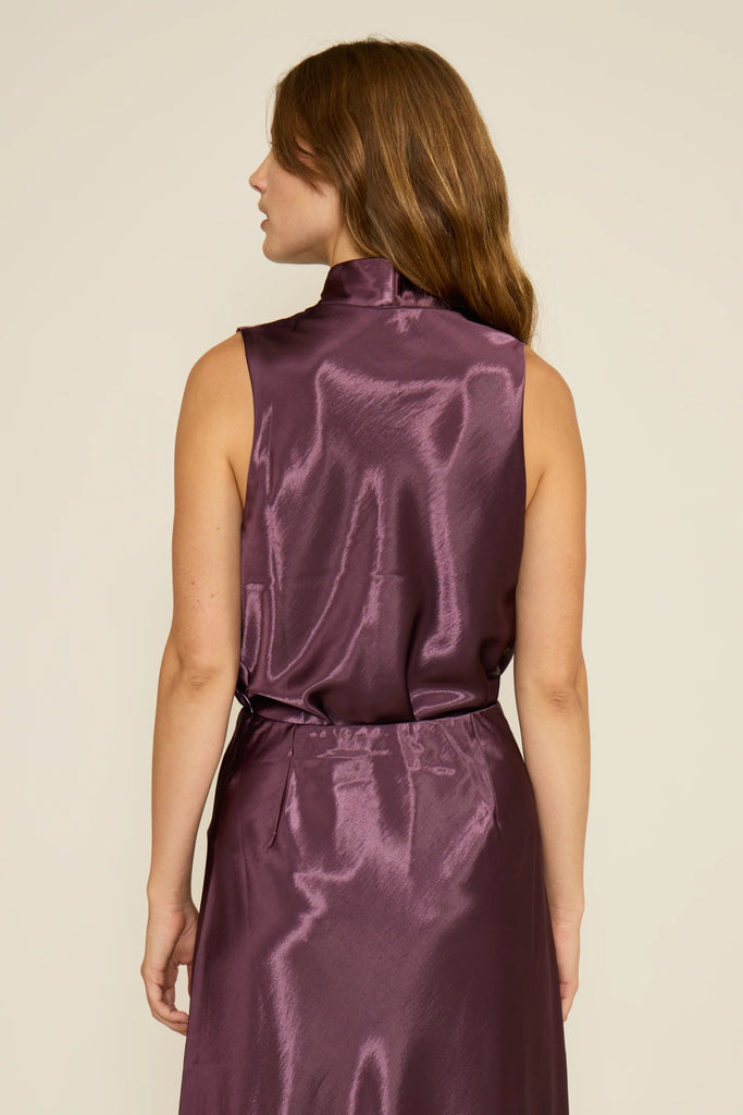 Plum Satin Top - MISRED