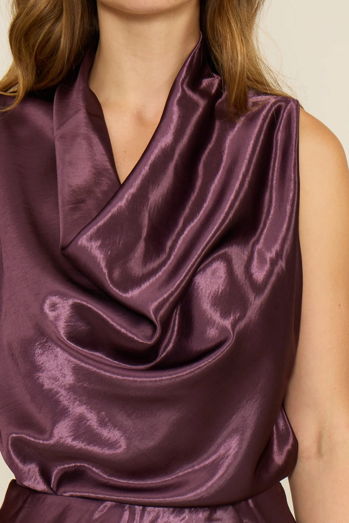 Plum Satin Top - MISRED