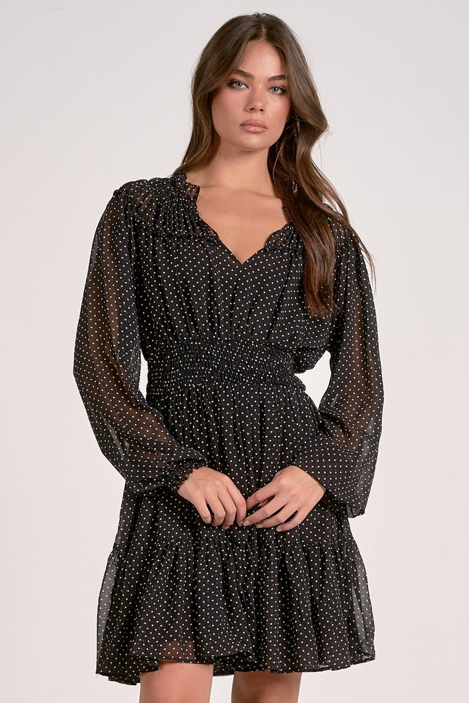 Polka Dot Mini Dress - MISRED