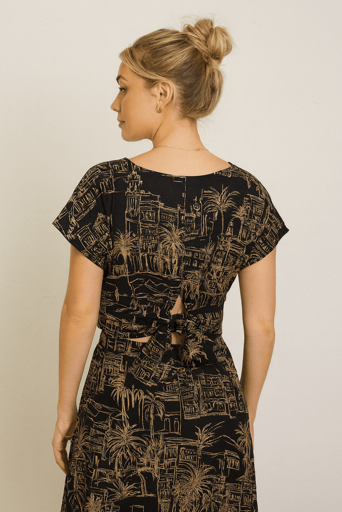 Printed Two Piece Dress Set - MISRED