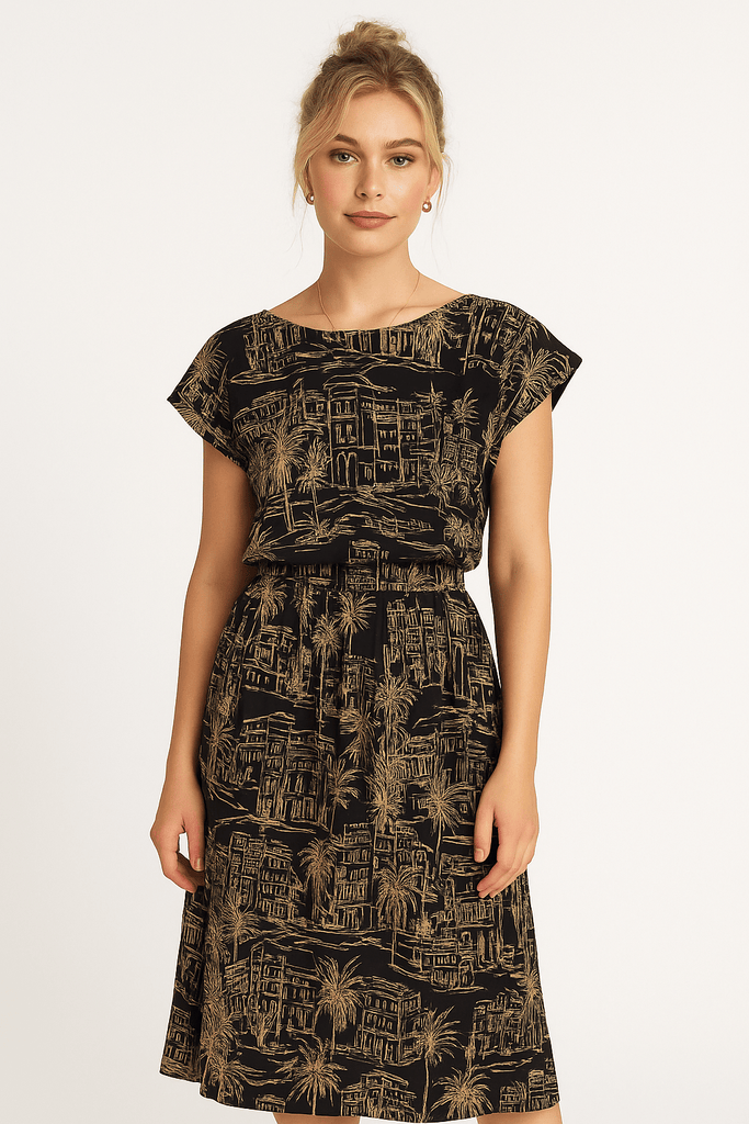 Printed Two Piece Dress Set - MISRED