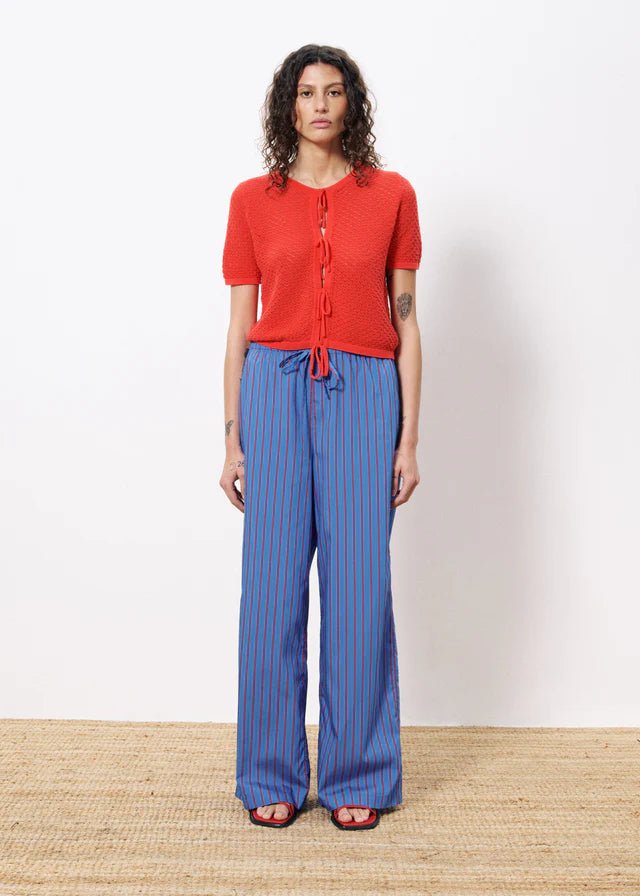 Red Woven Tie Top - MISRED