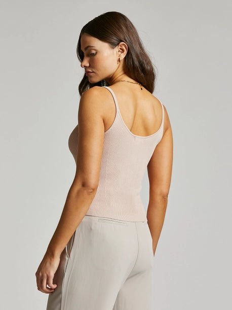 Ribbed Knit Spaghetti Tank - MISRED