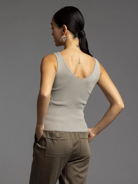 Ribbed Knit V - Neck Tank - MISRED