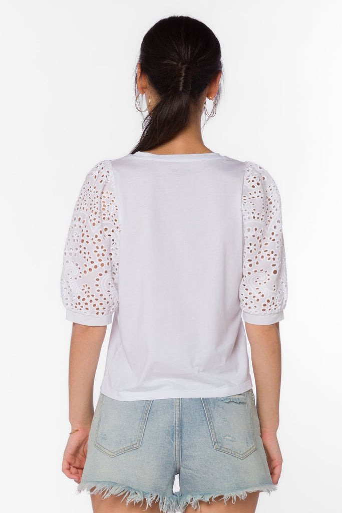 Ronan Optic White Eyelet Blouse - MISRED