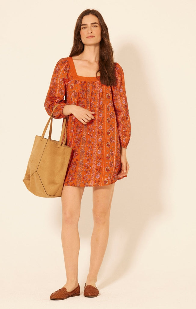 Rust Floral Mini Dress - MISRED