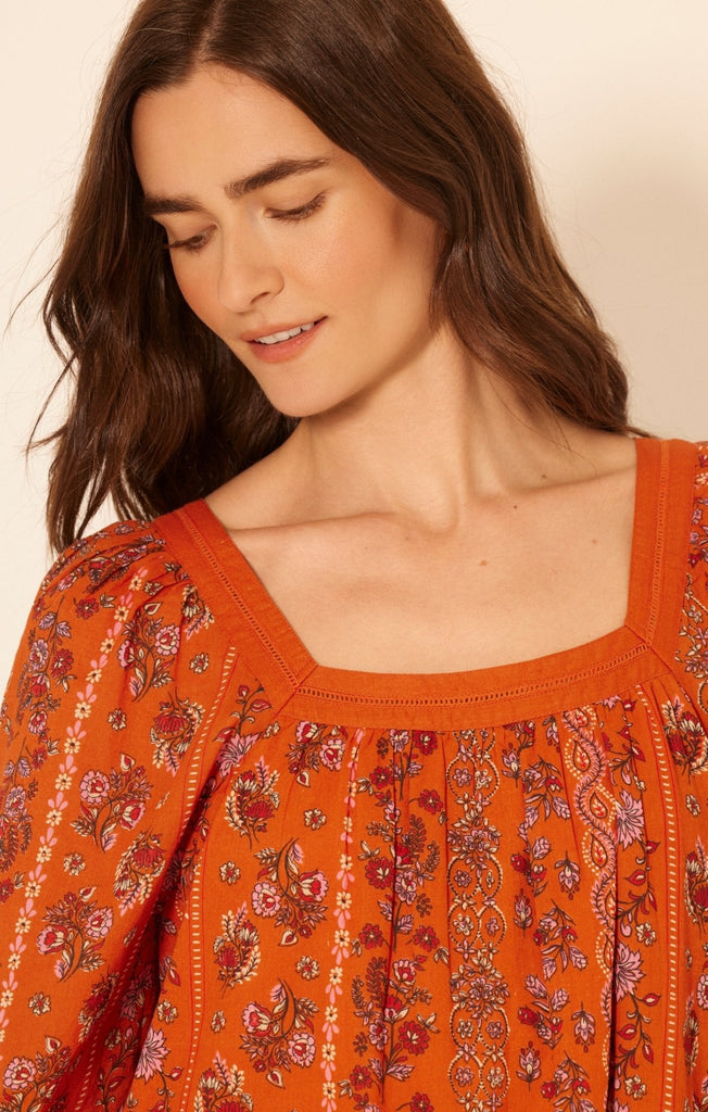 Rust Floral Mini Dress - MISRED