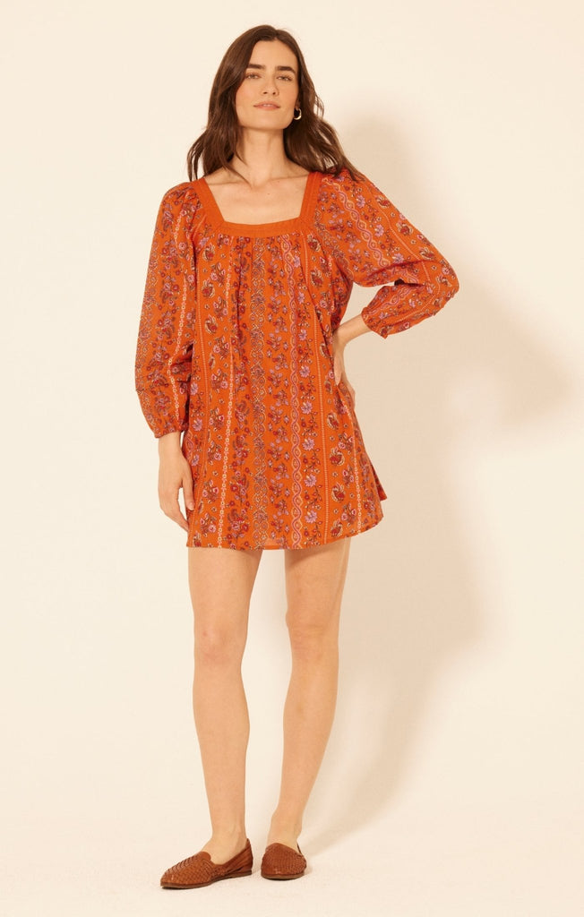 Rust Floral Mini Dress - MISRED
