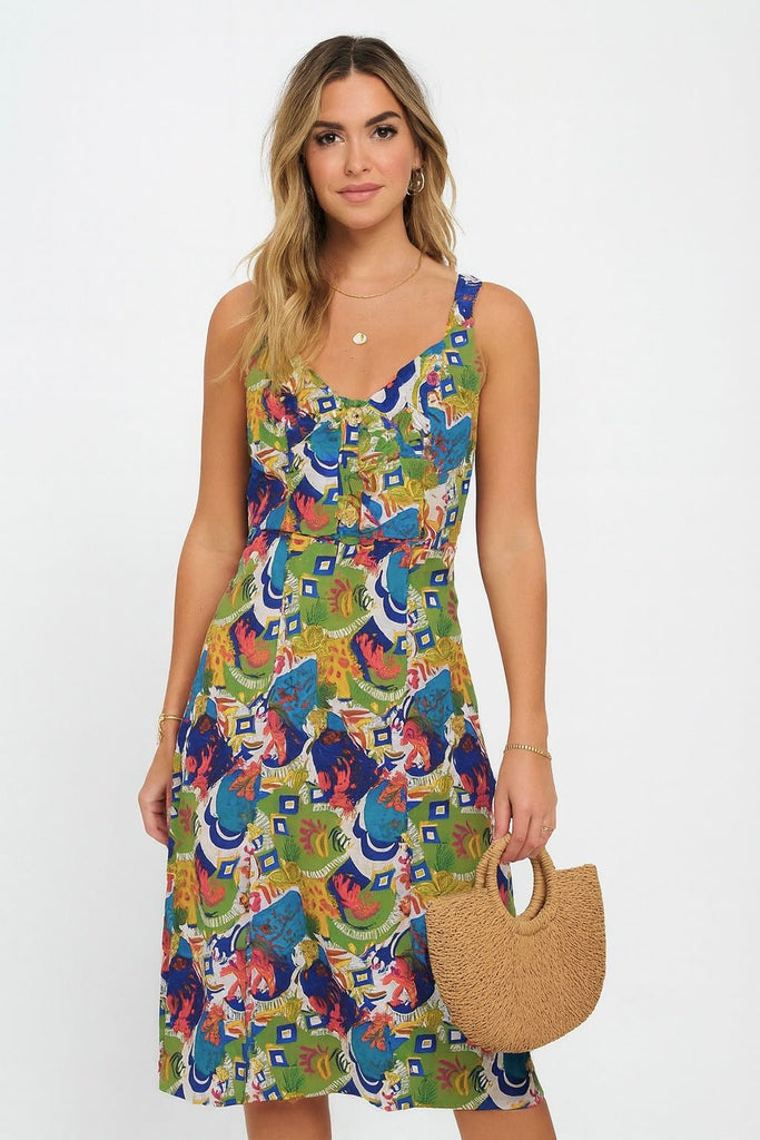 Seaside Harvest Midi Dress - MISRED