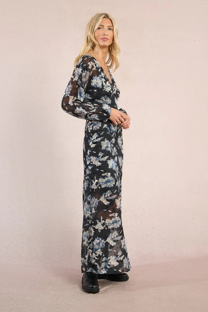 Sheer Floral Maxi Dress - MISRED