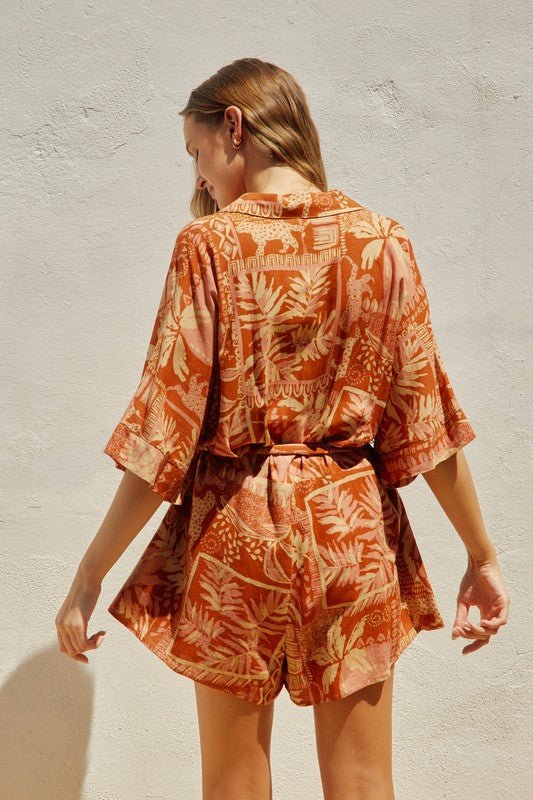Sienna Rose Tropical Relaxed Romper - MISRED