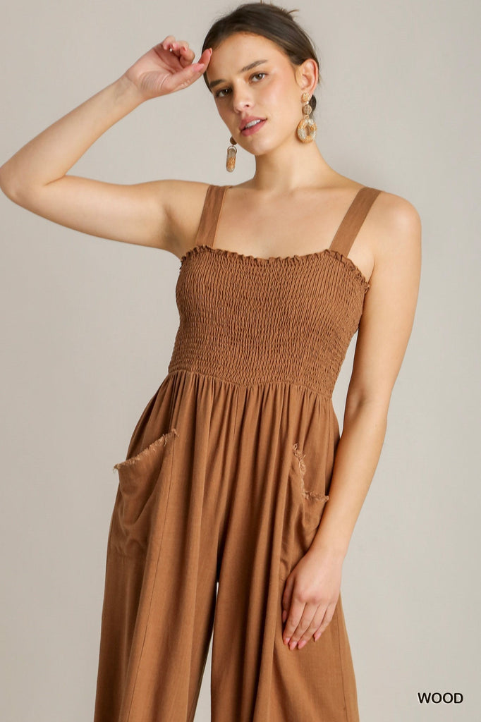 Sienna Smocked Top Flowy Jumpsuit - MISRED