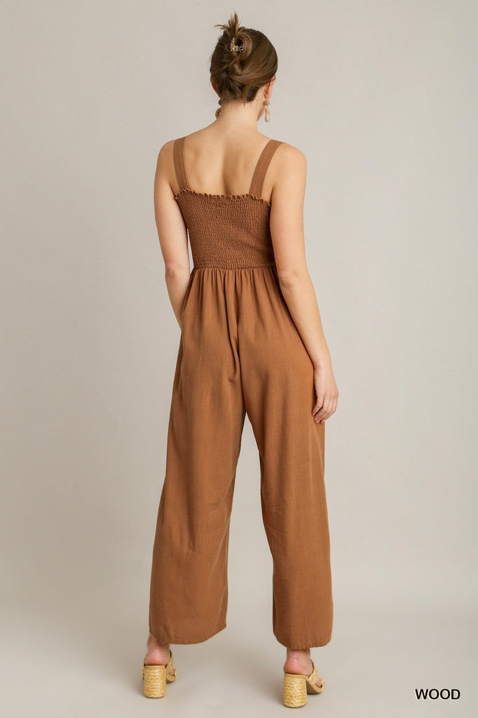 Sienna Smocked Top Flowy Jumpsuit - MISRED