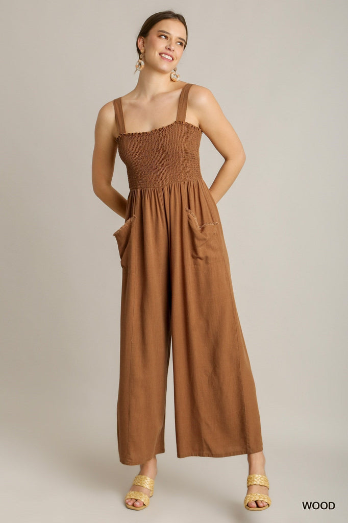 Sienna Smocked Top Flowy Jumpsuit - MISRED