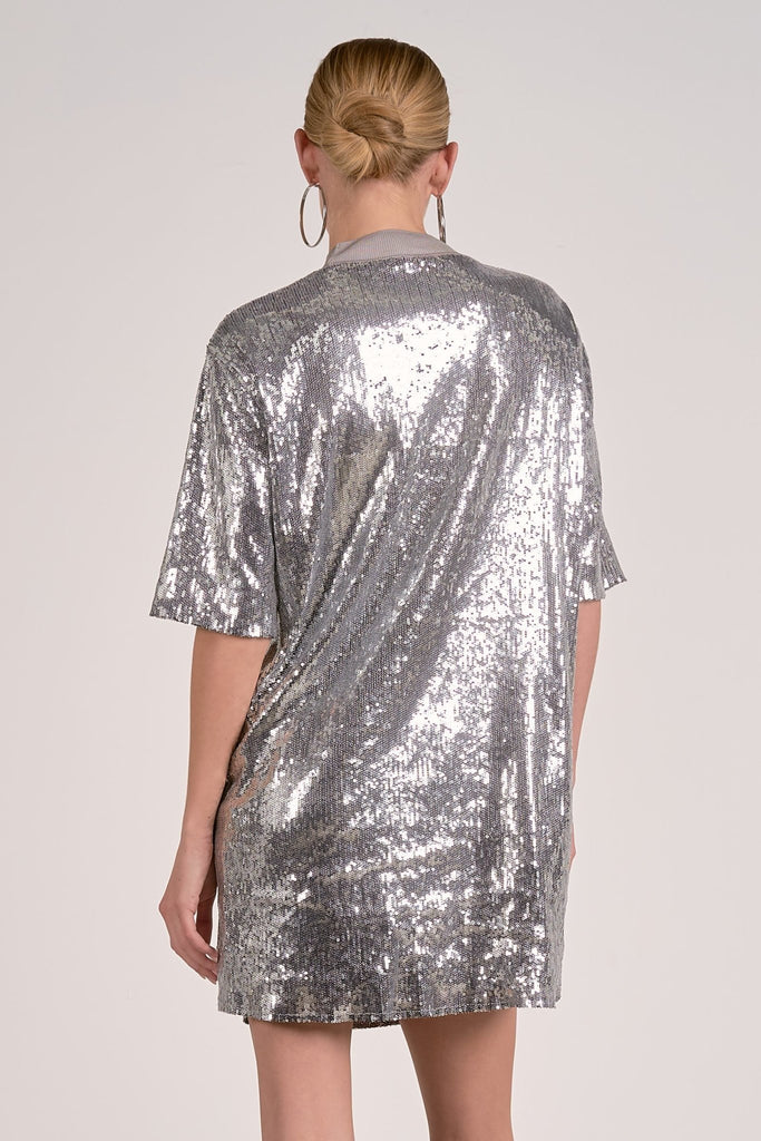 Silver Sequin Mini Dress - MISRED