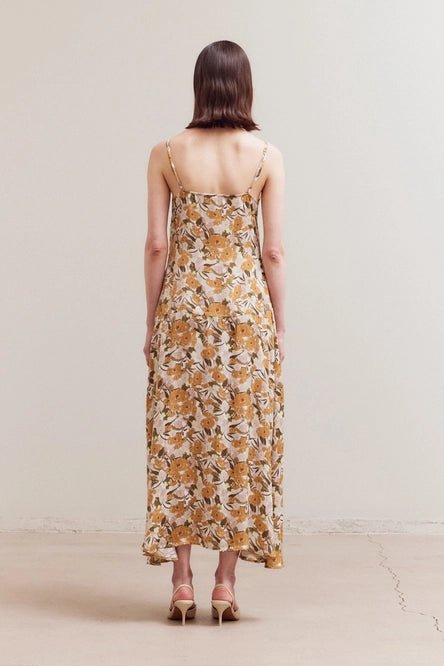 Sleeveless Floral Print Dress - MISRED