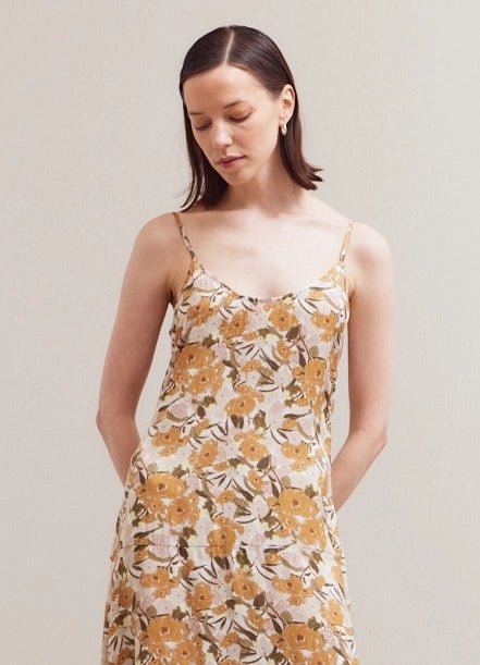 Sleeveless Floral Print Dress - MISRED