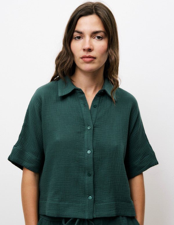 Teal Lahna Woven Shirt - MISRED