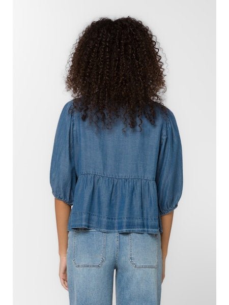 Tencel Front Tie Peplum Top - MISRED