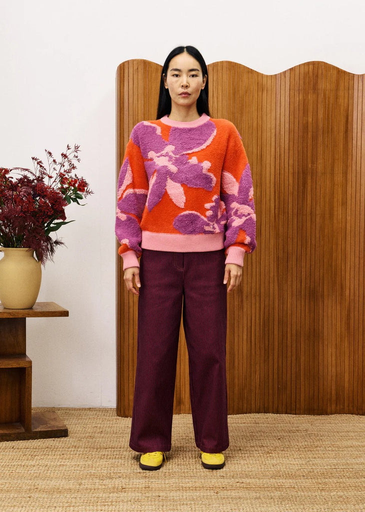 Textured Floral Sweater - MISRED