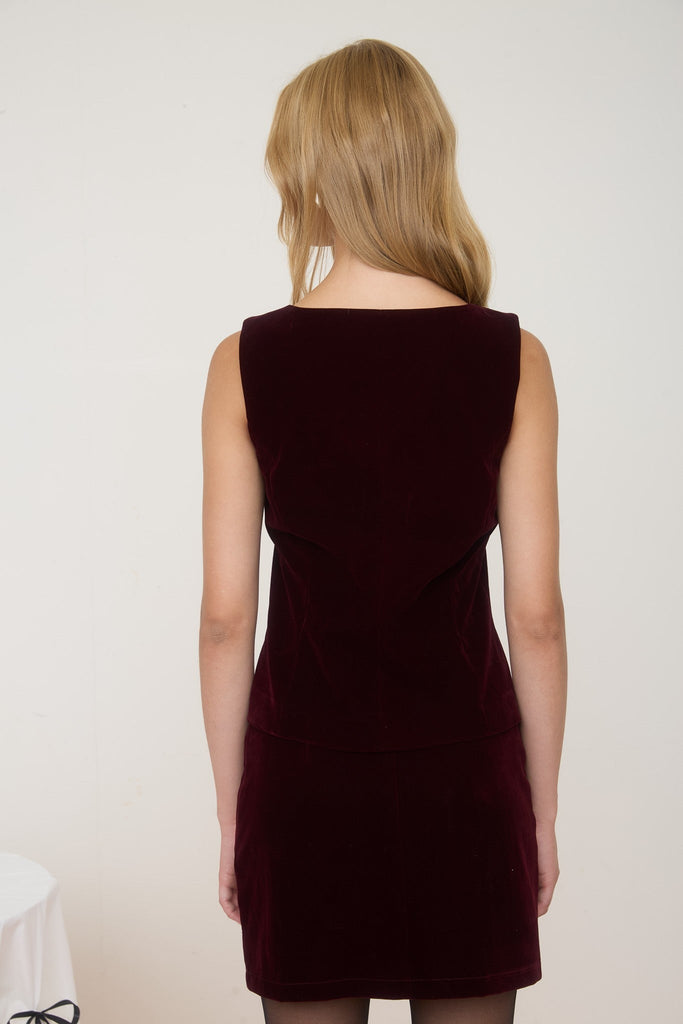 Velvet Button - Front Vest Top - MISRED