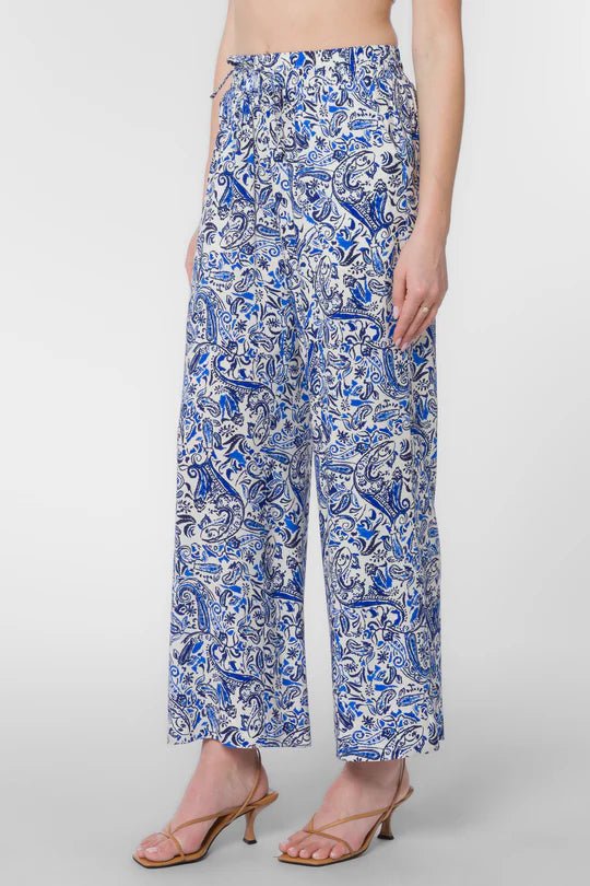 Wendy Blue Paisley Pants - MISRED