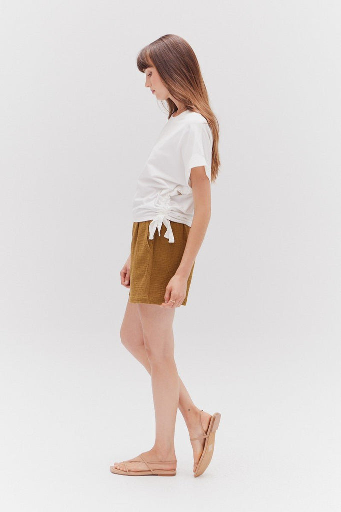 White Side Scrunch Tee - MISRED