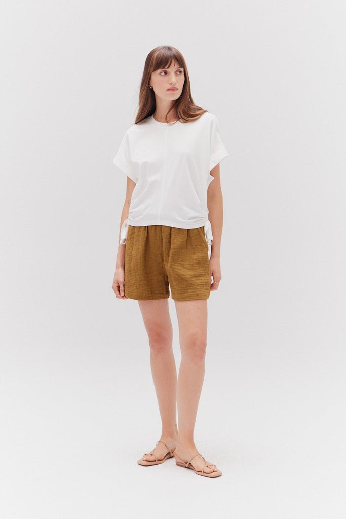 White Side Scrunch Tee - MISRED