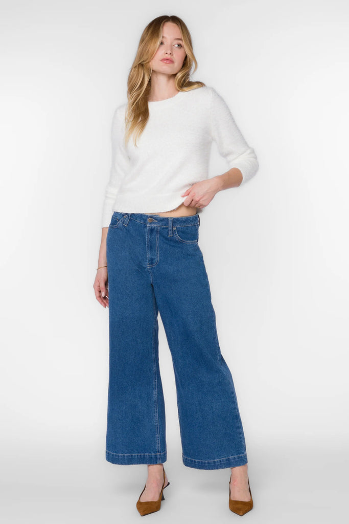 Zosia Winter White Fuzzy Sweater - MISRED