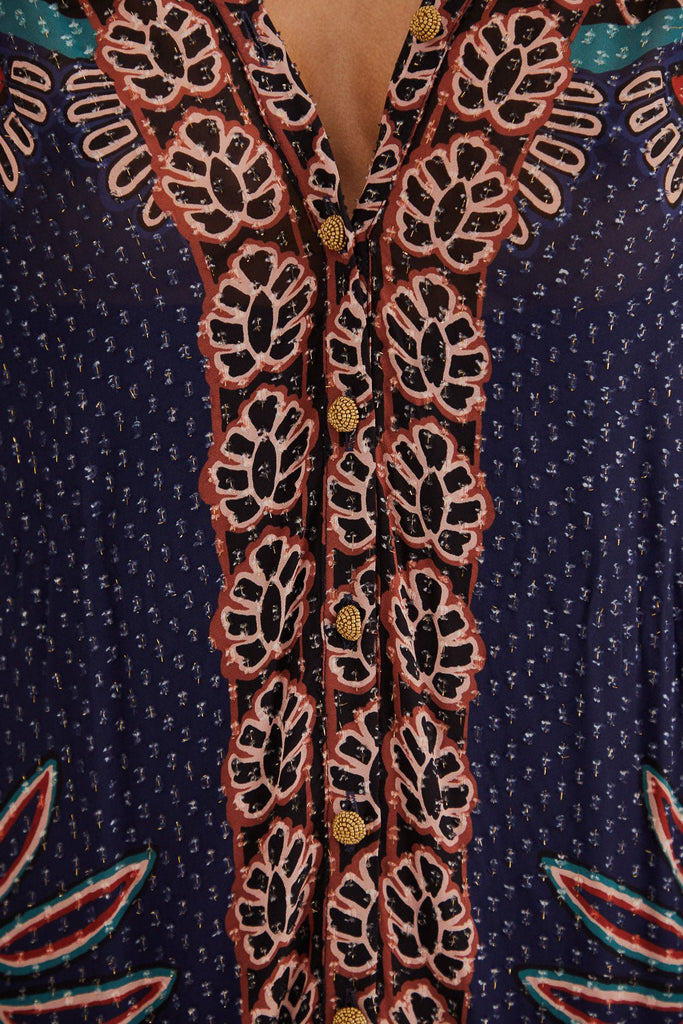 Ainika Tapestry Orange Slit Maxi Dress {Farm Rio} - MISRED
