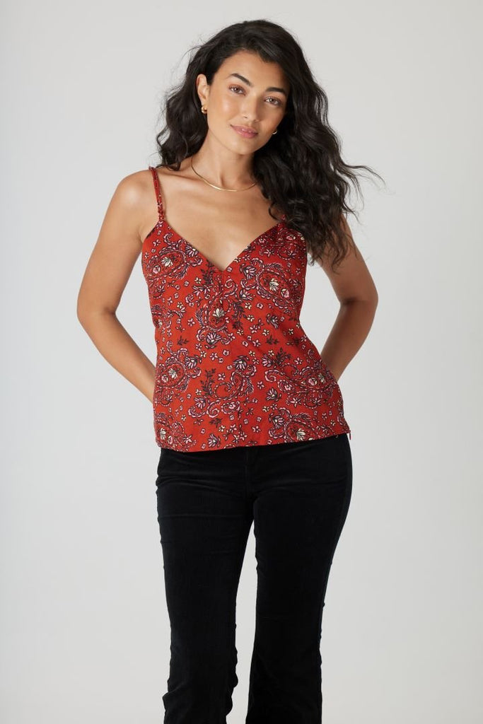 Baked Clay Floral Tank Top - MISRED
