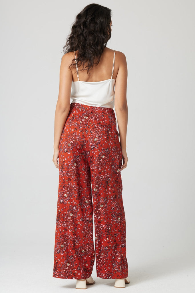 Baked Clay Floral Trouser Pant - MISRED