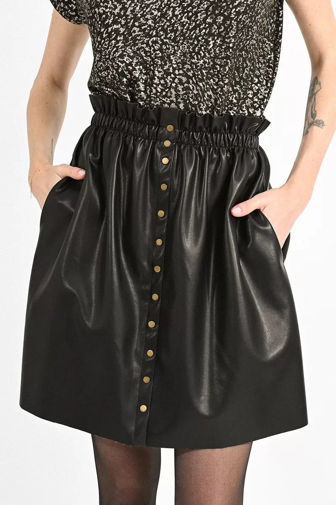 Black Pleather Mini Skirt - MISRED