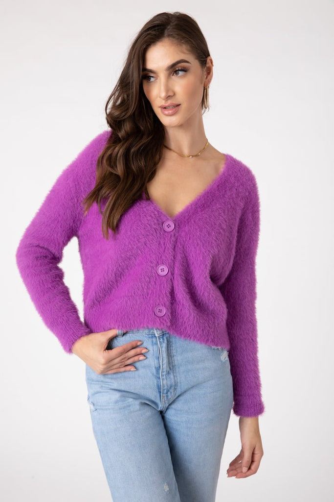 Cozy Brights Button Up Cardi - MISRED
