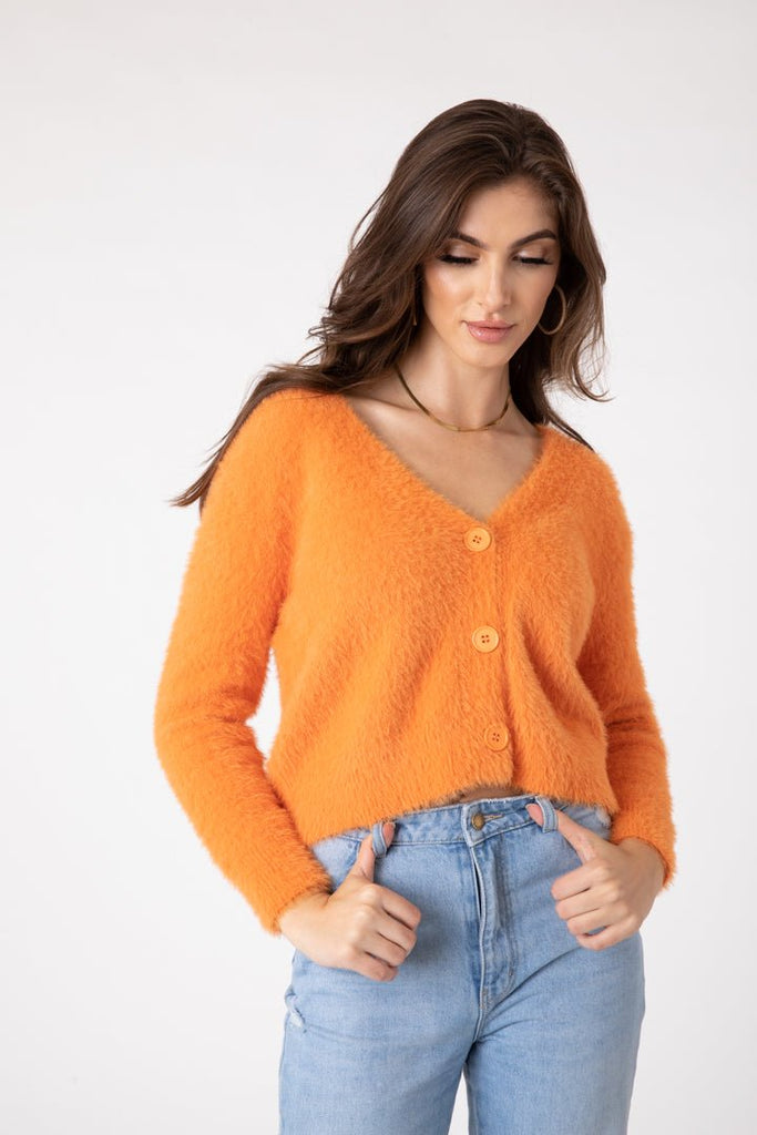 Cozy Brights Button Up Cardi - MISRED