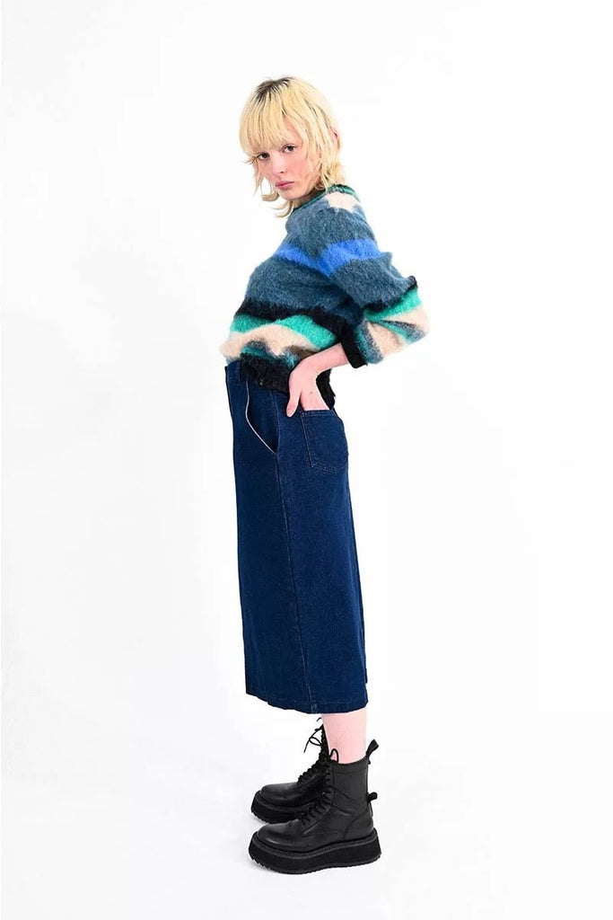 Denim Pencil Skirt - MISRED
