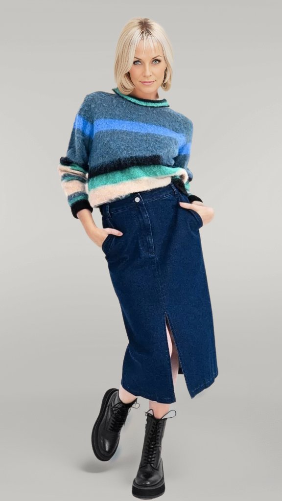 Denim Pencil Skirt - MISRED