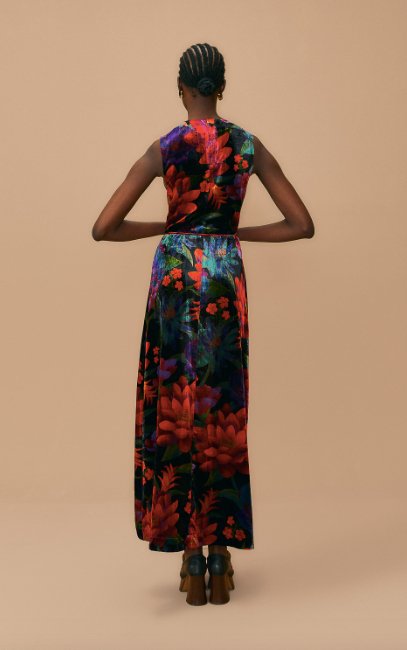 Flower Season Black Wrap Maxi Dress {Farm Rio} - MISRED