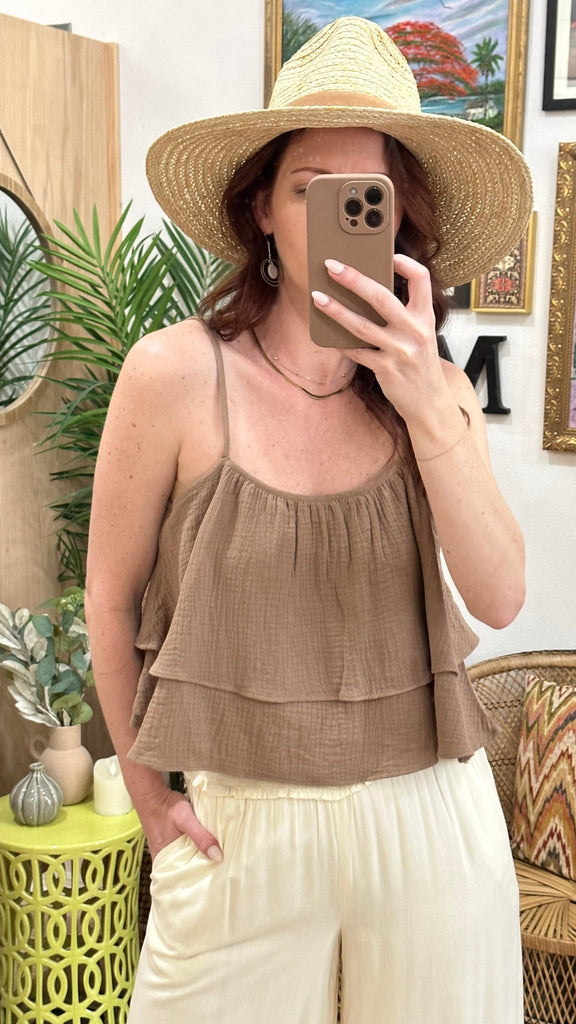 Gauzy Cami Cropped Tank - MISRED