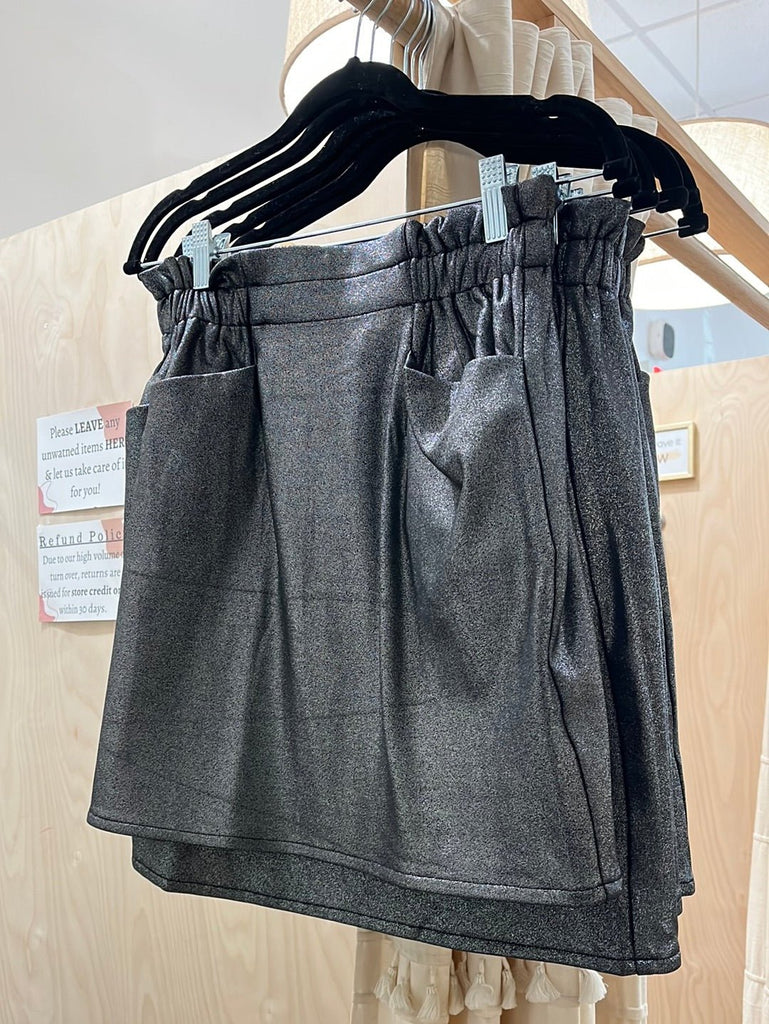 Grey Shimmery Mini Skirt - MISRED