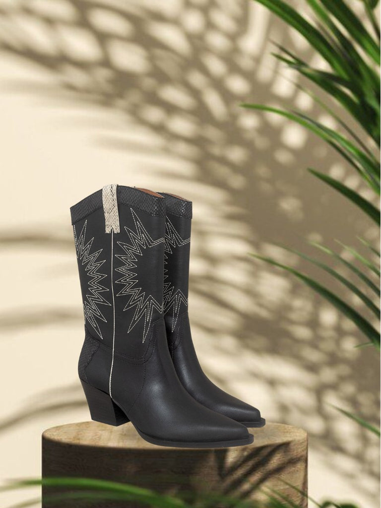 Halle Paneled Cowboy Boots - MISRED