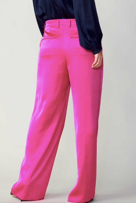 Magenta Silky Trouser Pants - MISRED