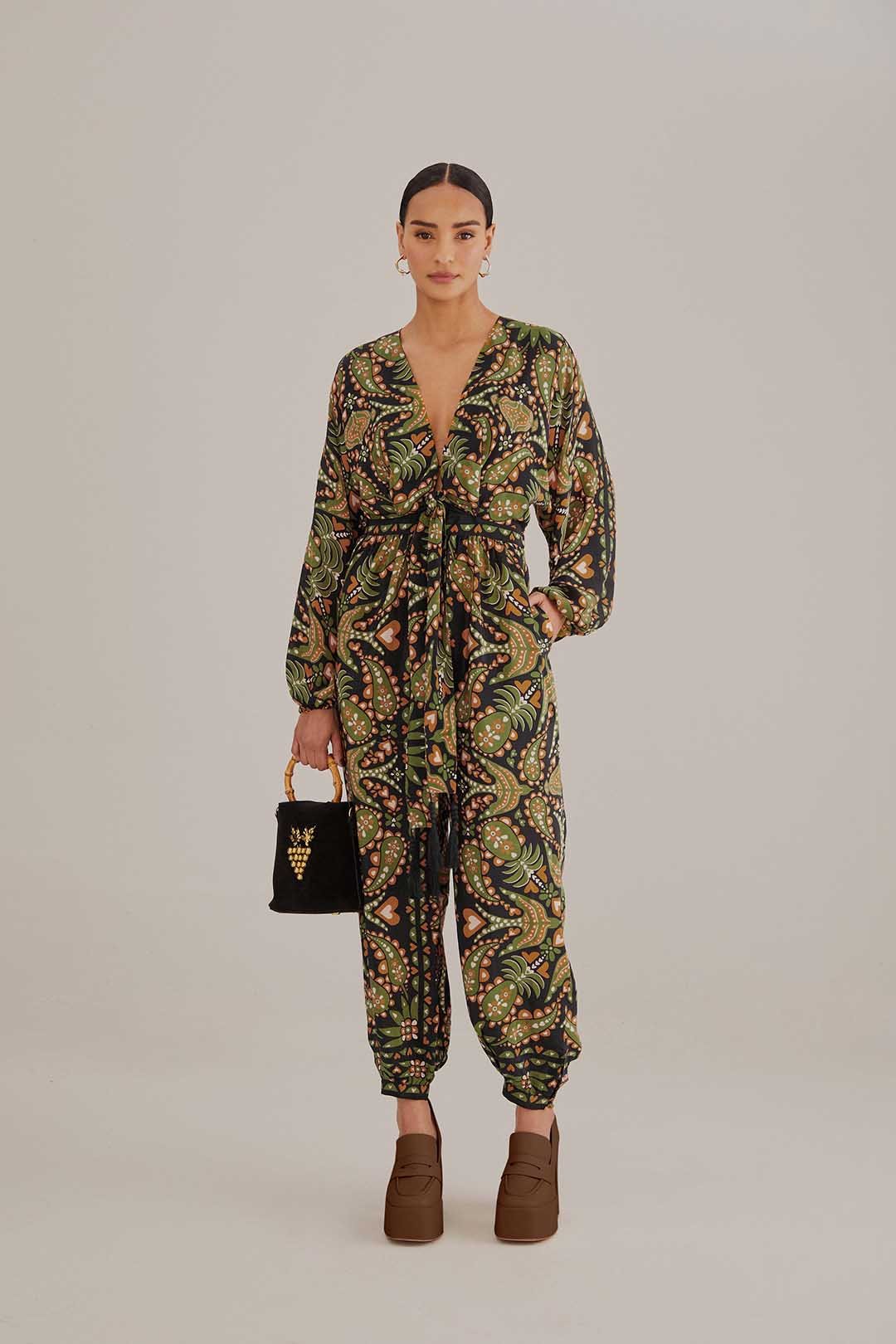 Martina Scarf Black Jumpsuit Farm Rio MISRED