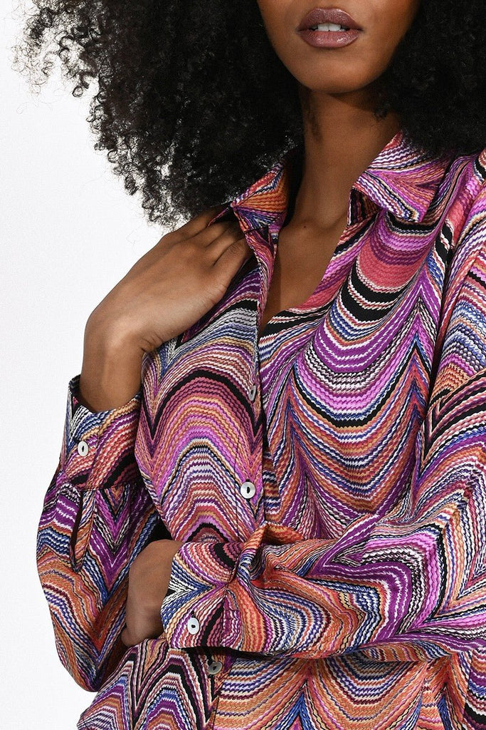 Multi Color Droop Patterned Top - MISRED