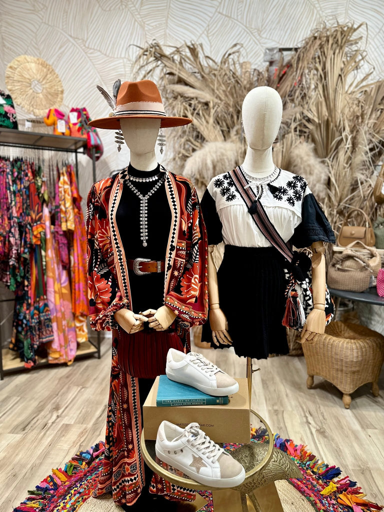 Nature Beauty Red Scarf Long Sleeve Maxi Dress {Farm Rio} - MISRED