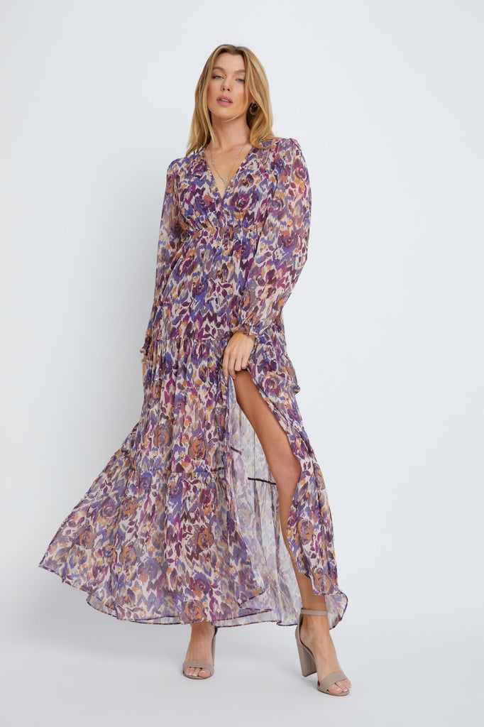 Paisley Slit Side Maxi Dress - MISRED