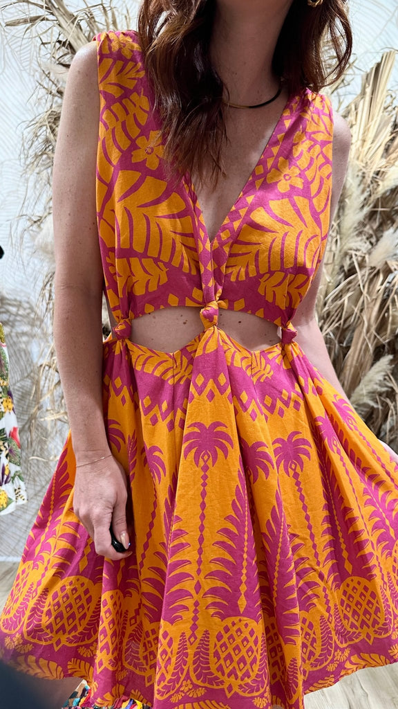 Pineapple Love Orange Mini Dress {Farm Rio} - MISRED